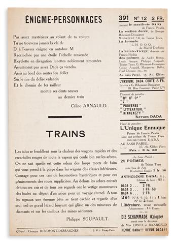 TZARA, TRISTAN, EDITOR-PUBLISHER. Dadaphone, No. 7. Paris, 1920.